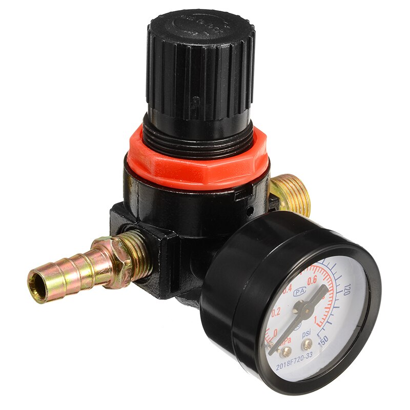 1/4 " mini lufttryksregulator måleur hvlp maling spray ventil trykmåler justeringsmåler til måleinstrument