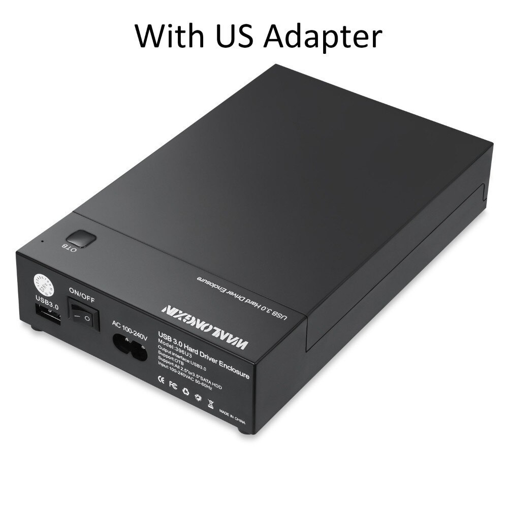 USB 3.0 2.5 "3.5" SATA dysk twardy zewnętrzna obudowa dysk SSD HDD przenośny pojemnik wsparcie skrzynki UASP i dyski 8TB: czarny