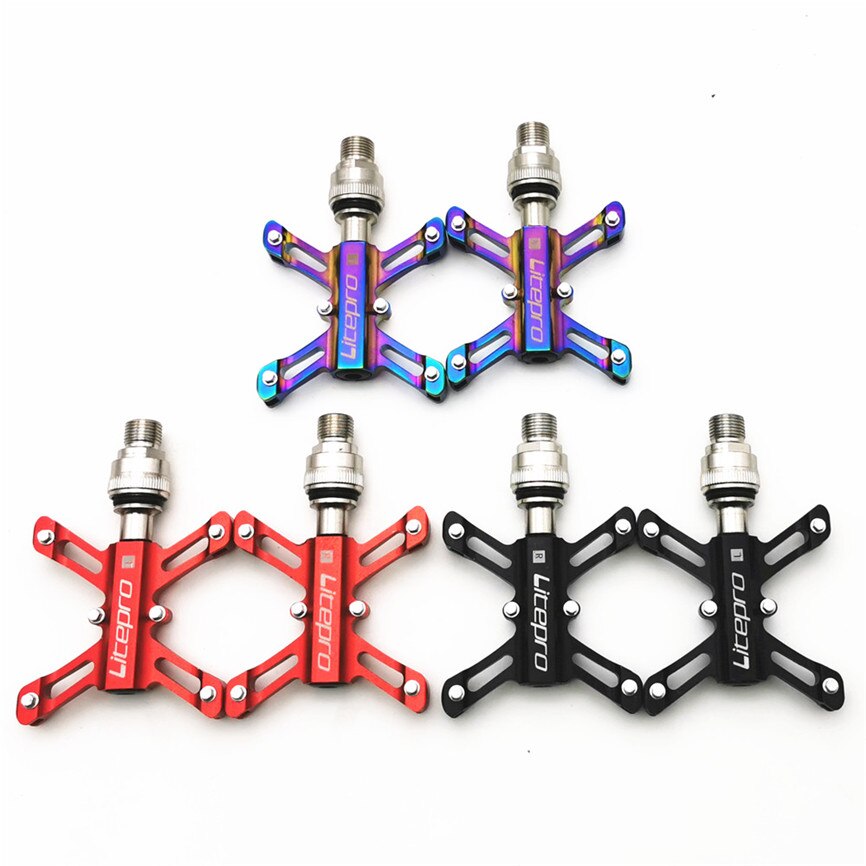 Litepro Quick Release Pedal Ultralight Folding Bike Aluminum Alloy Sealed Bearing QR Pedals For Brompton Bicycle Parts