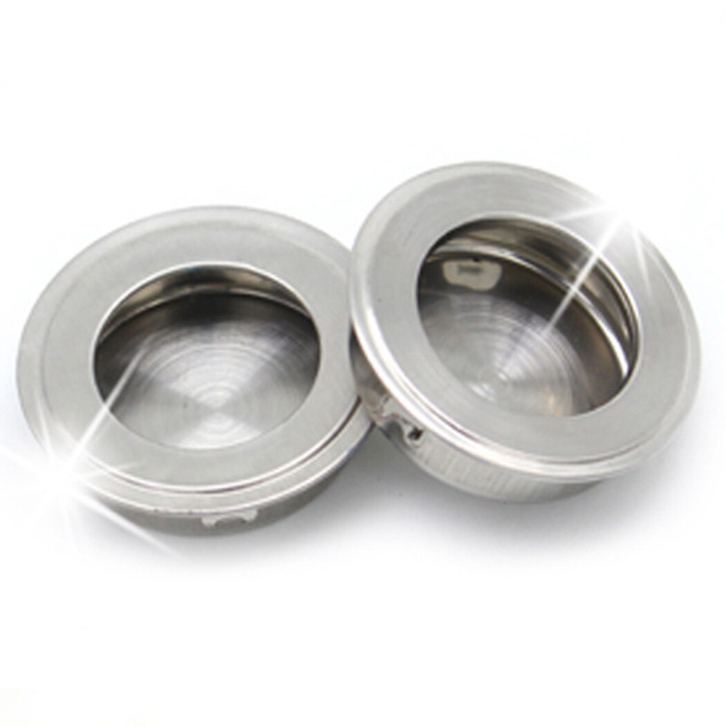 Cabinet Stainless Steel Circular Recessed Flush Pull Handle 35mm Hole Dia 20pcs Stainless Steel Round Concealed Handle