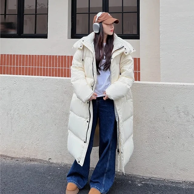 Wärmer Winter rosa Kapuze lange Parka Chaqueta dicke Wind dichte Parca Mantel lässig Schnee tragen Baumwolle gepolsterte Frauen Jaqueta: S / Beige
