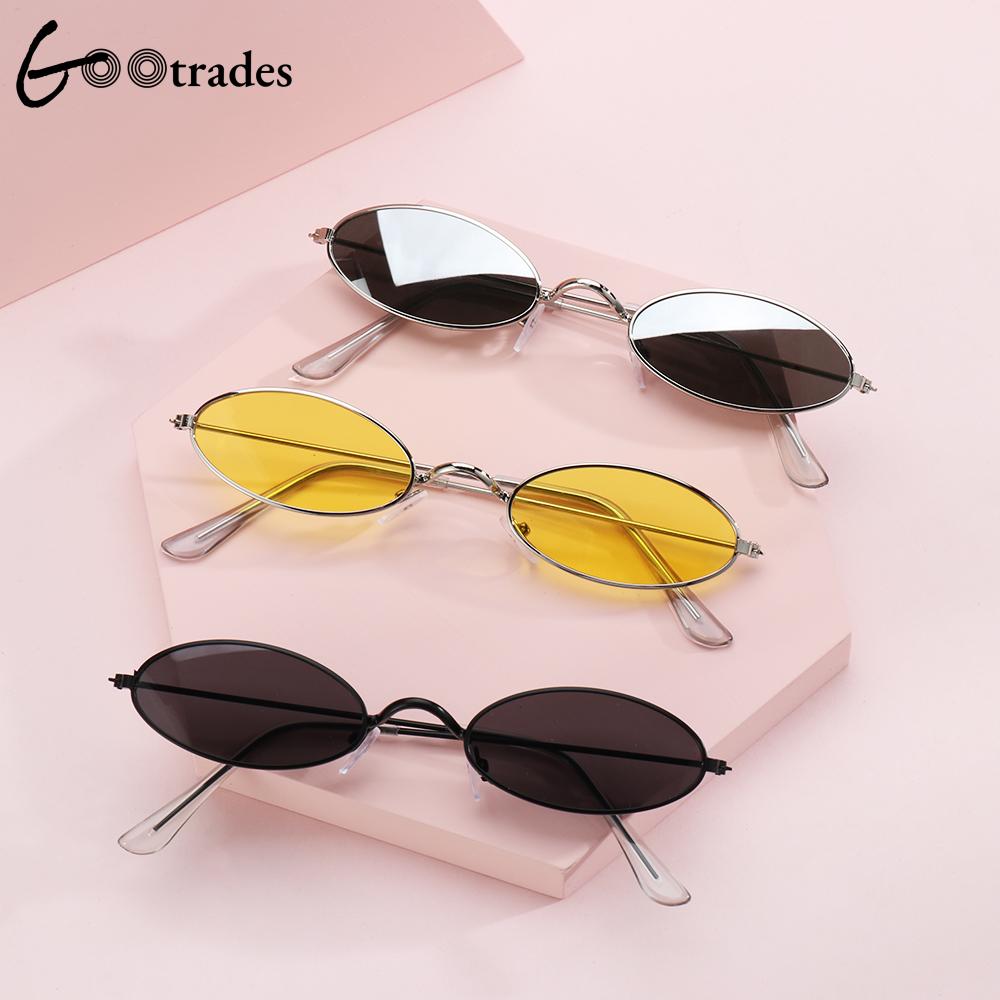 Gootrade rétro petites lunettes de soleil ovales Okulary Vintage nuances lunettes de soleil pour hommes femmes Anti-lumière bleue lunettes