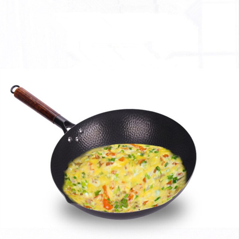 Master star 32cm ikke-belægning jern håndsmedede ramadan woks til køkken non-stick køkkengrej almindelig brug til og induktionskomfur