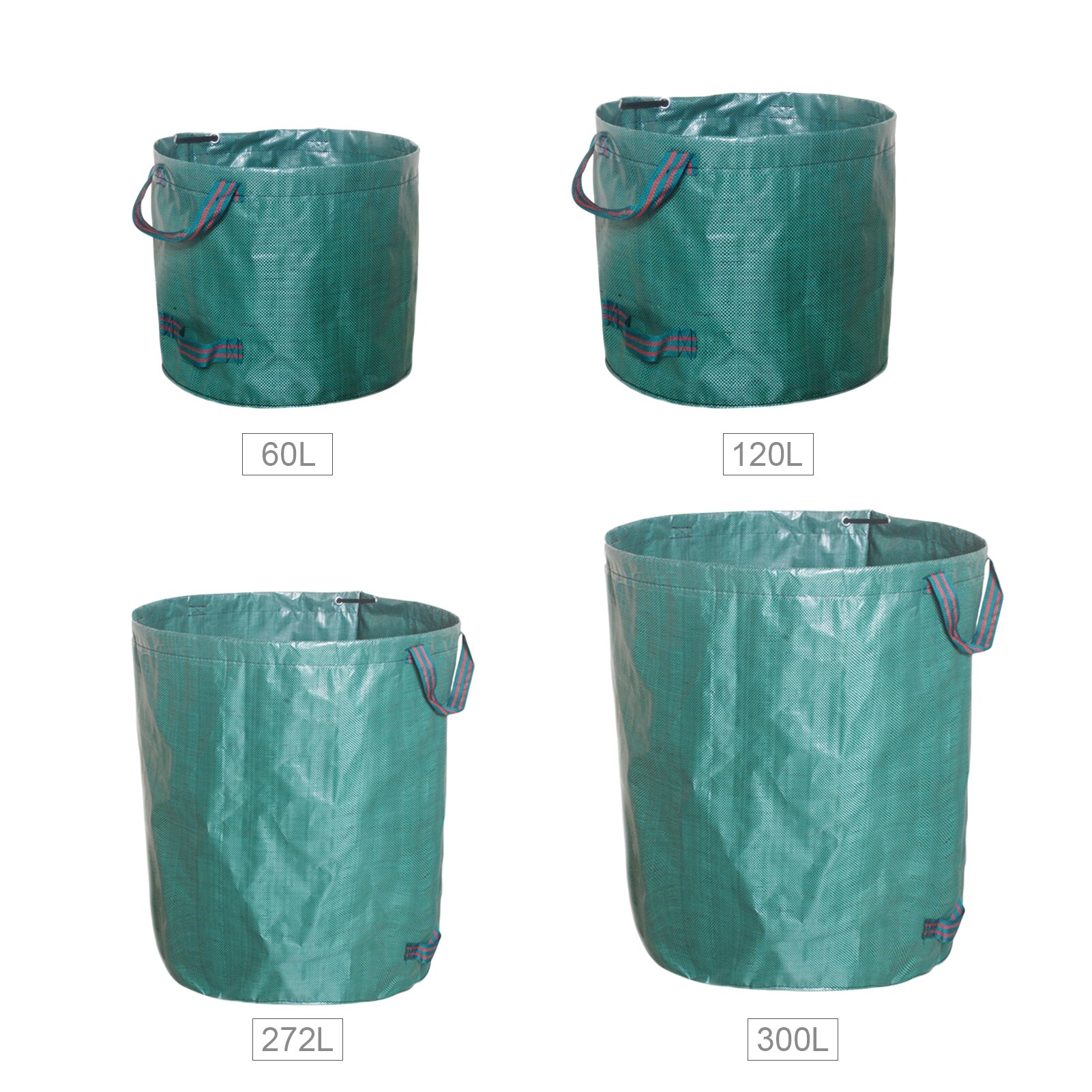 Sac de jardin réutilisable 60L/120L/300L, sac à feuilles, poubelle pliable de jardin, collecte des déchets, conteneur de stockage, bacs