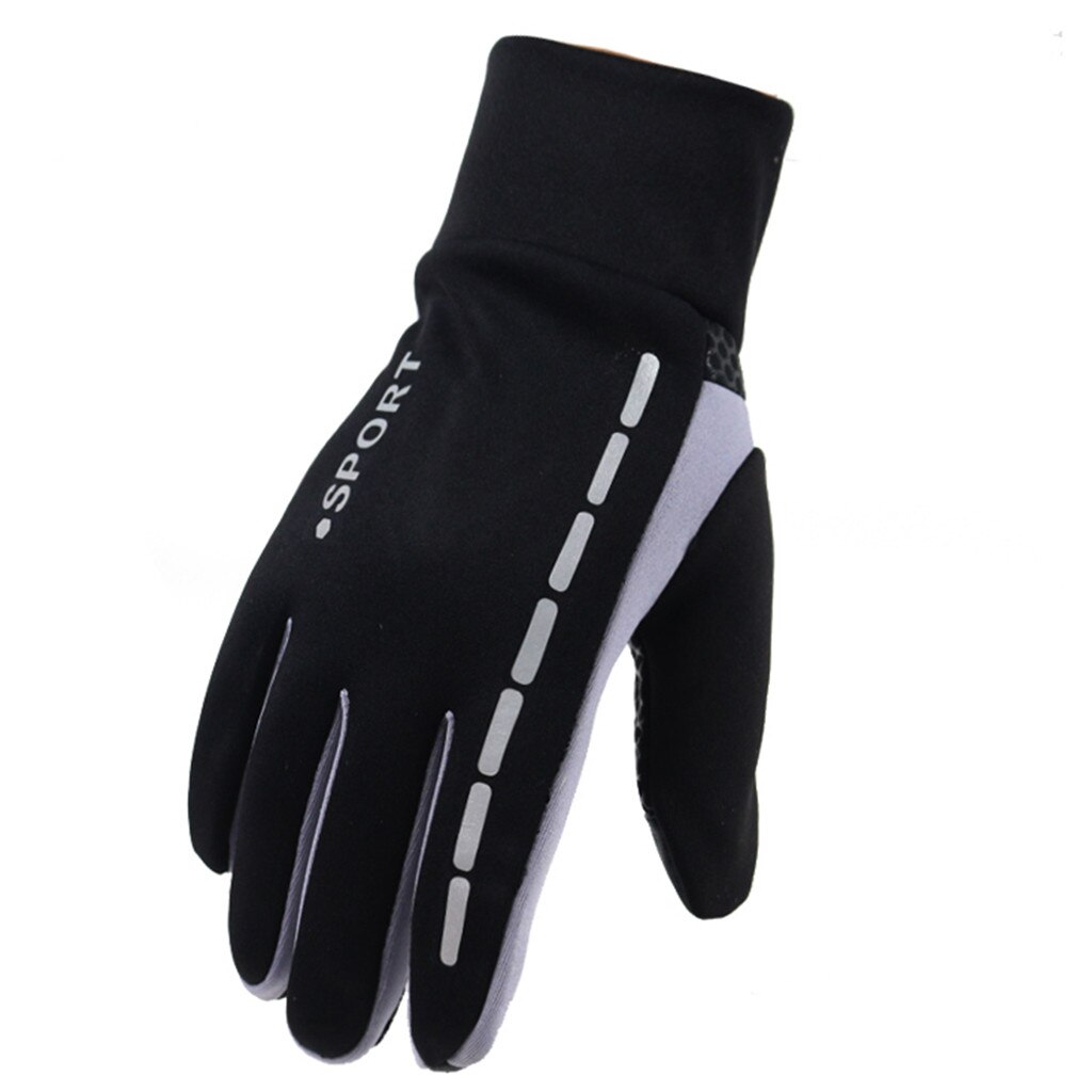 Sagace Handschoenen Heren Winter Koude-Proof Waterdichte Handschoenen Met Elastische Cuffcycling Pluis Warme Handschoenen Koud Weer Winddicht Handschoenen: Black