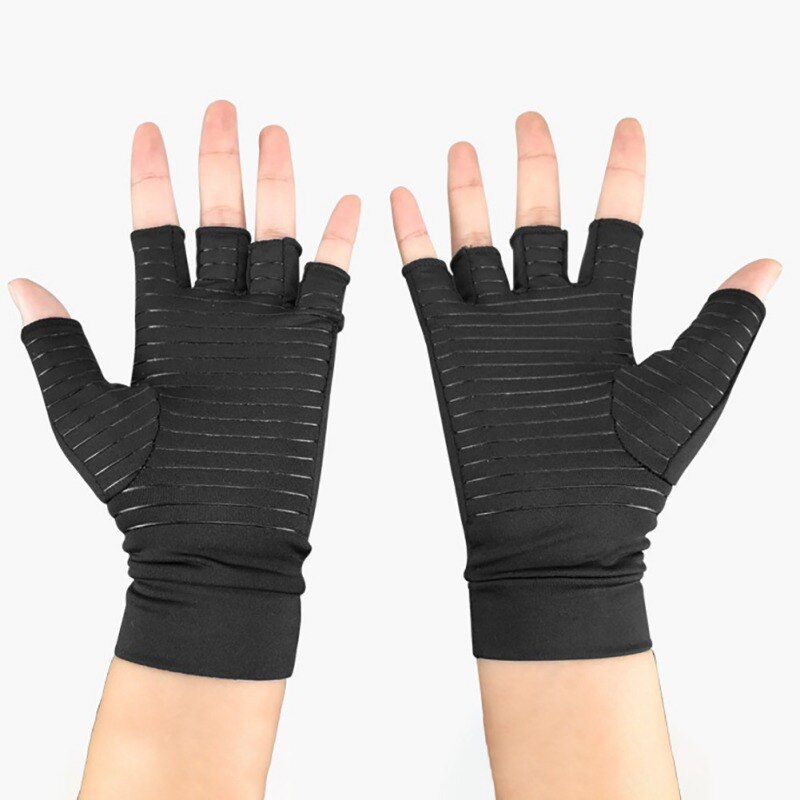 Men Women Elastic Compression Gloves Half Finger Indoor Sports Fitness Gloves Rehabilitation Training Arthritis Pressure Gloves