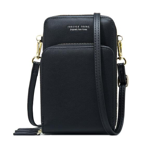 Crossbody Cell Phone Shoulder Bag Cellphone Bag Daily Use Card Holder Mini Summer Shoulder Bag for Women Wallet: Black