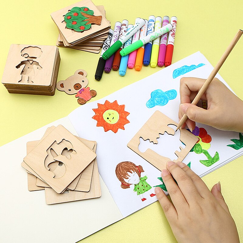 100 pièces bébé jouets dessin jouets coloriage conseil enfants créatifs Doodles début apprentissage éducation jouet garçon fille apprendre dessin outils