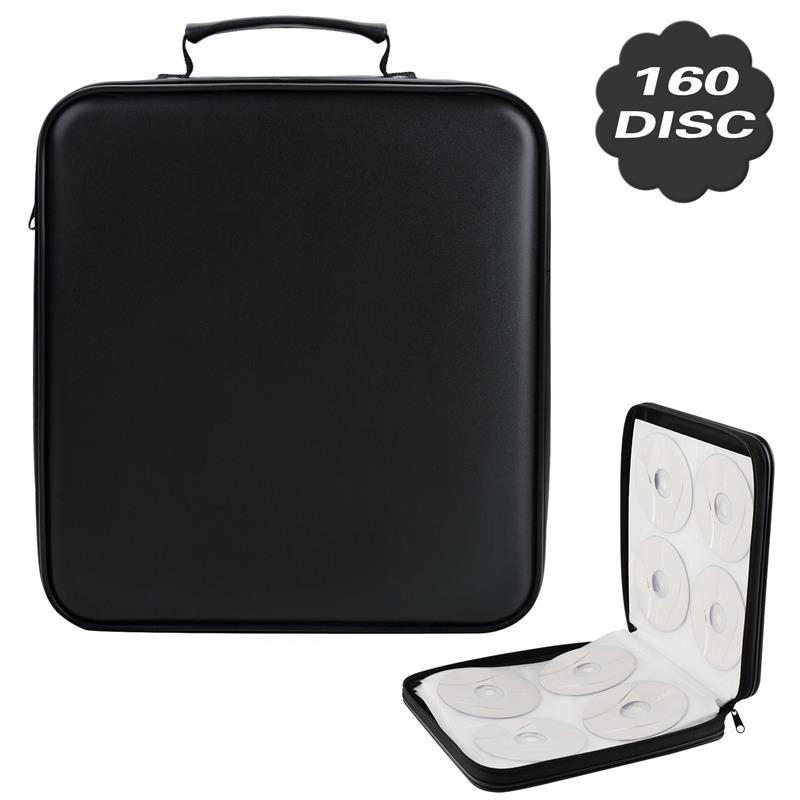 Portatile 160 disco CD DVD portafoglio portaoggetti Organizer scatole porta CD custodia rigida custodia per Album con cerniera