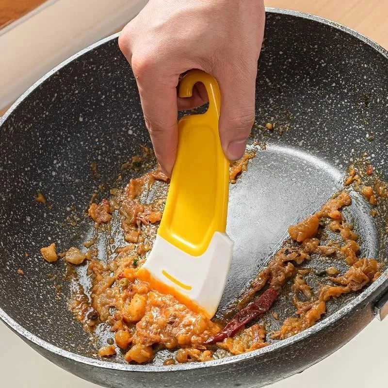 Rengöringsspatel köksskrapa mjukt blad skrapa borste smutsig panna gryta disk rengöringsmedel verktyg matlagning bakverktyg köksredskap