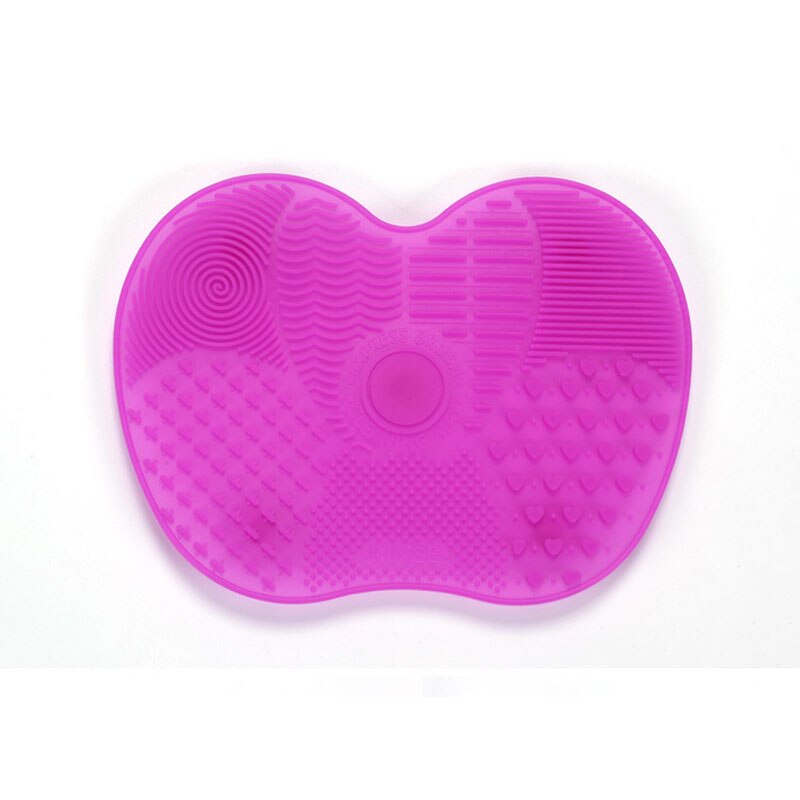1 Pc Make-Up Borstel Pad Siliconen Brush Cleaner Mat Cosmetische Make Up Borstels Wassen Little Scrubber Board Schoon Wassen tool: deep purple