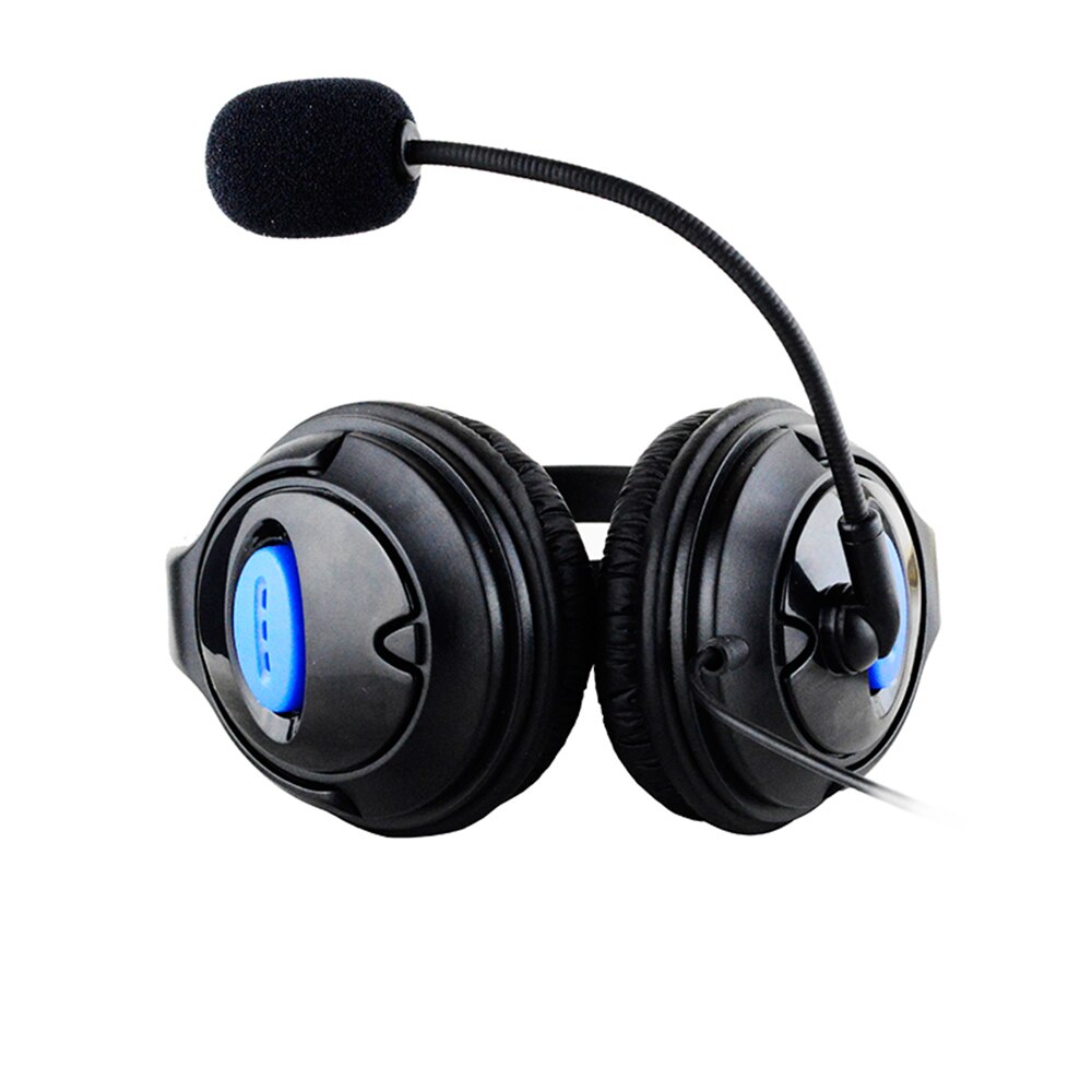 Wired Over-ear Earphone Gaming & Mobile music Headphones Black & Blue Soundproof Headset with microphone Volume adjuster D30