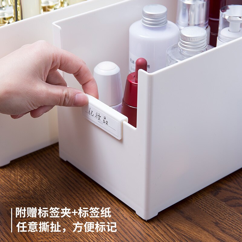 Plastik tykkere køkken arrangør flaske plade gaffel rack med tag holder kosmetisk kasse stablet makeup opbevaring badeværelse arrangør