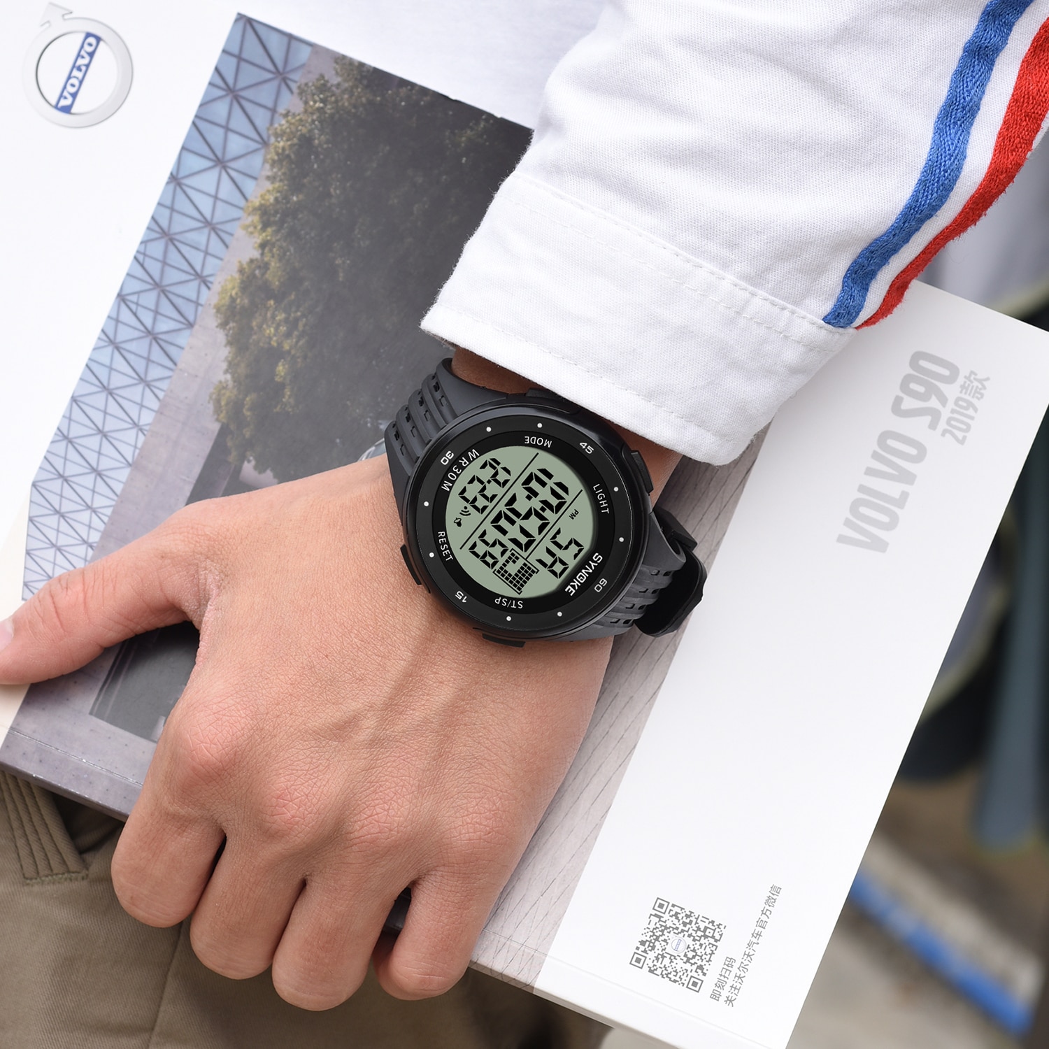 Synoke Mannen Digitale Horloge Led 3M Waterdichte Mannelijke Horloges Chronograaf Kalender Alarm Sport Horloges Relogio Masculino