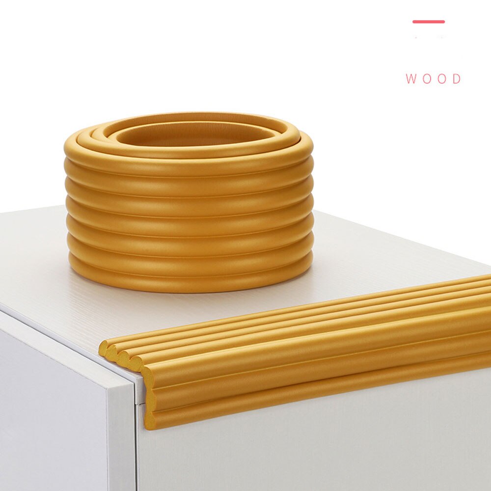 2M Free Stick Baby Safety Corner Protector Children Protection Furniture Corners Protection Child Safety Table Corner Protector: Wood Color