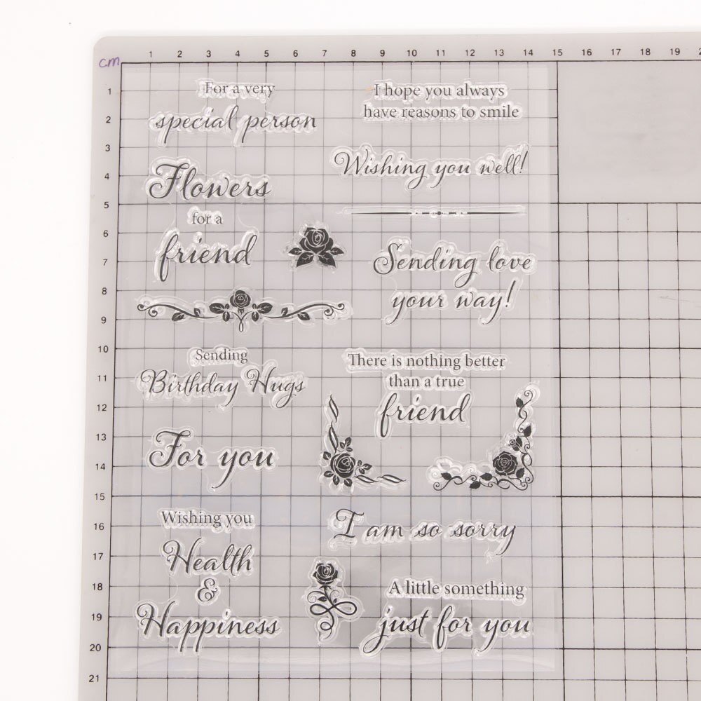 1pcs Special Person Wihs You Well with Love Sympathy Congratulations Wishes Words Clear Stamps for Card Making and Scrapbooking