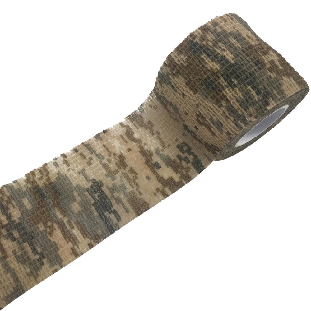 Army Camo Camouflage Elastic Tape Durable Disposable Waterproof Nonwoven Wrist Wound Bandage Sports Support Tatoo Grip Wrap: Green