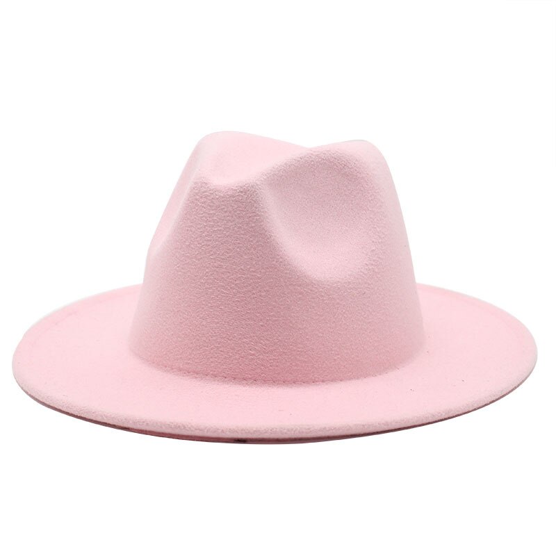 Fedora – chapeau de Jazz en feutre pour femmes, hommes, garçons et filles, pour enfants, pour décorer un mariage formel, Panama, automne et hiver: Rose / 56-58CM