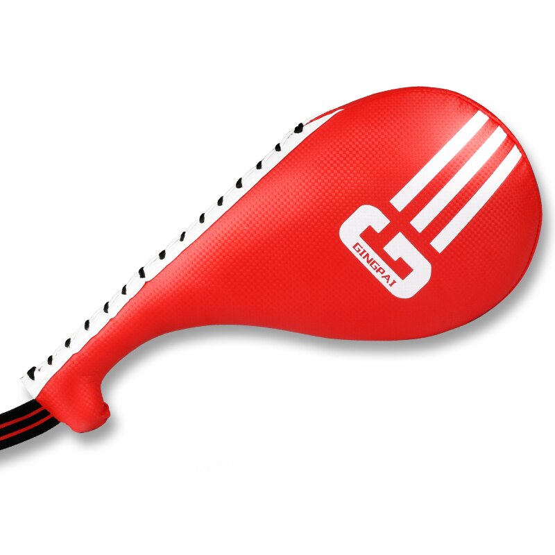 Boa qualidade dupla target mitt taekwondo pads kick boxe alvo karate mma treinamento profissional engrenagem sticke soco mão almofada: Red