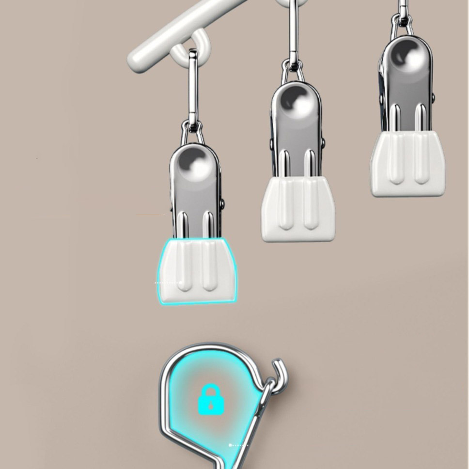 Stojak na skarpety ze stali nierdzewnej, wiatroodporny stojak na skarpety z wieloma klipsami, bezszwowy, wielofunkcyjny wieszak na ubrania robić użytku domowego na balkon