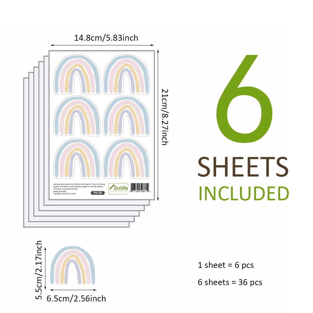 10 Stijlen Regenboog Op De Muur Stickers Diy Voor Kinderkamer Ornamenten Babykamer Stencils Muurstickers Vinyls Decoratieve: PA180