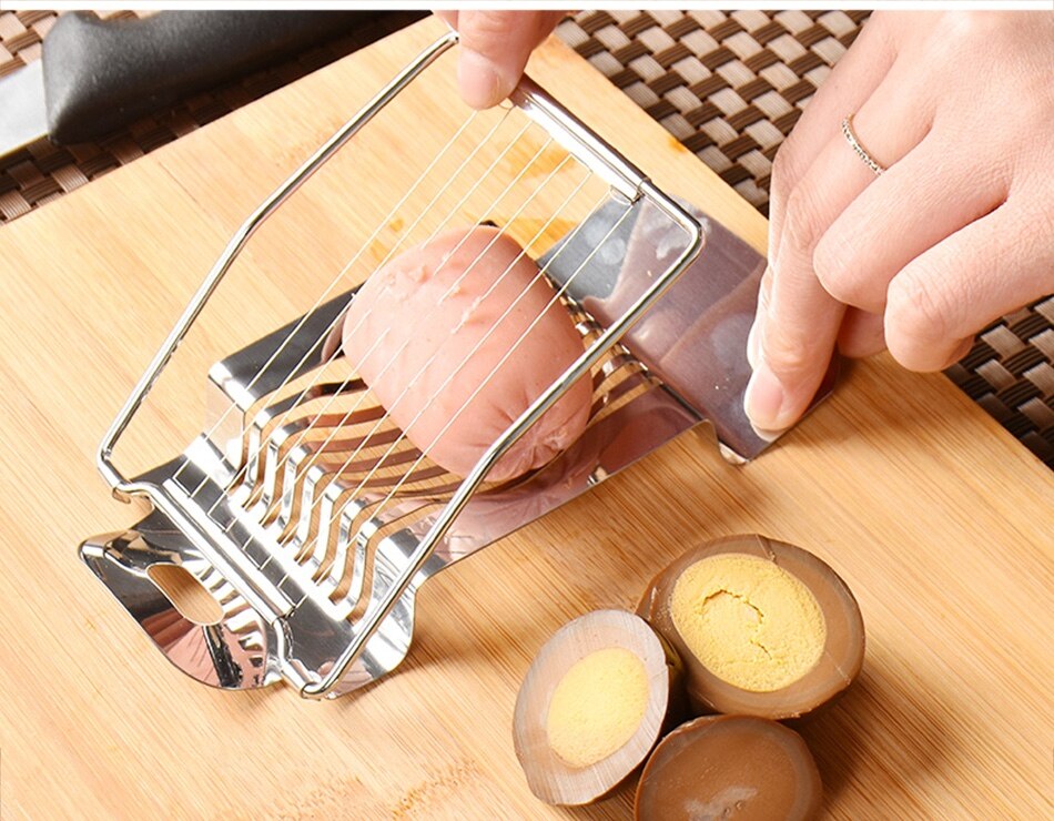 4YANG Rvs Ei Slicer Multifunctionele Keuken Egg Cutter Sectione Cutter Paddestoel Tomaat Cutter Keuken Gadgets