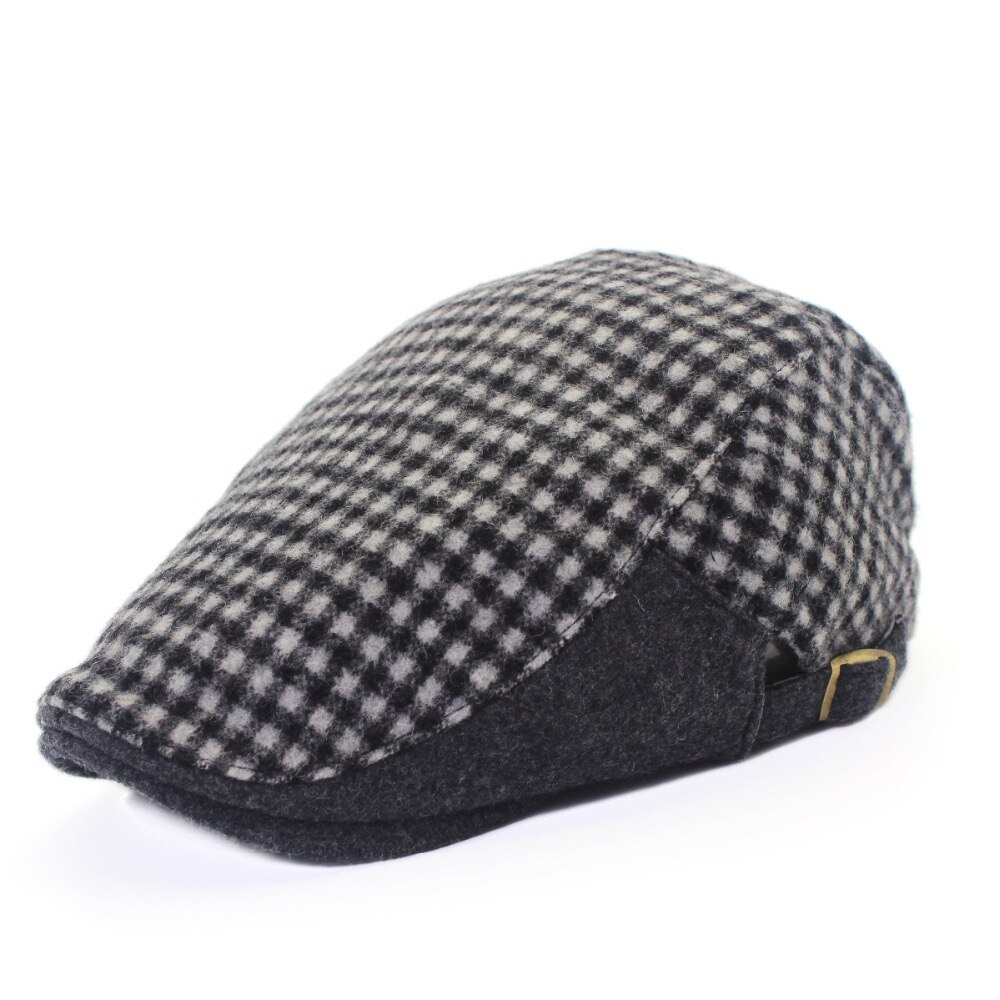 Outfly Wool Flat Cap for Men Winter Men's Berets Warm Peaked Cap Gentleman Hat