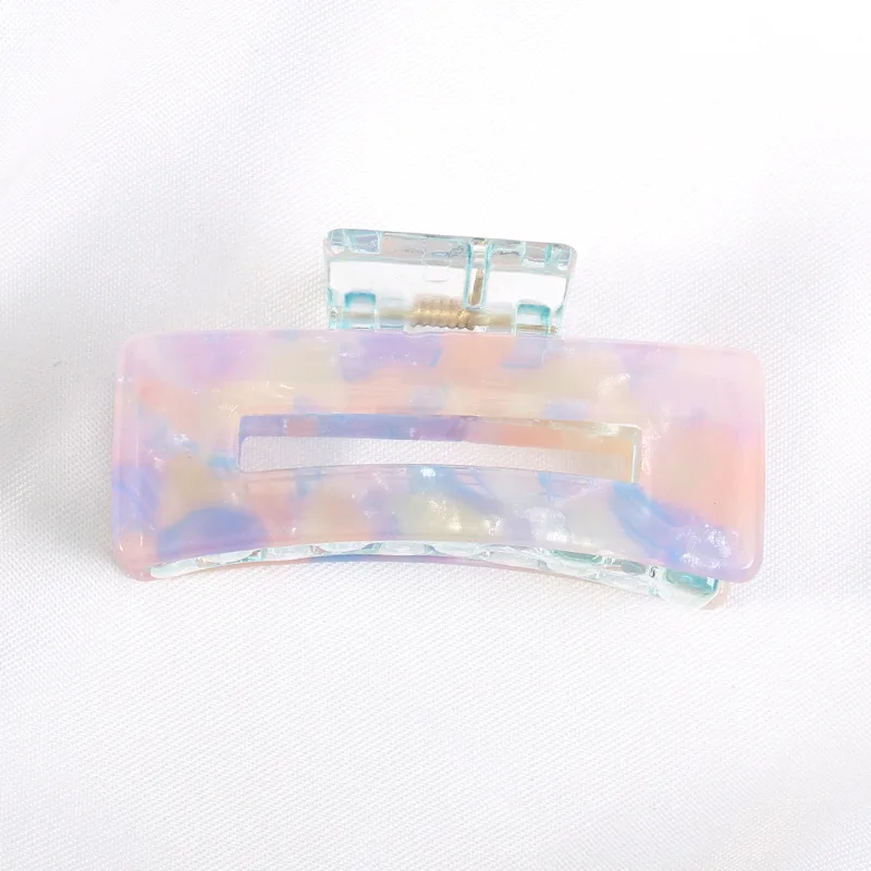 Bgffuy Mini couleur unie imprimé léopard acrylique croix griffes de crabe pince à cheveux coréenne filles femmes accessoires de cheveux: Gris clair