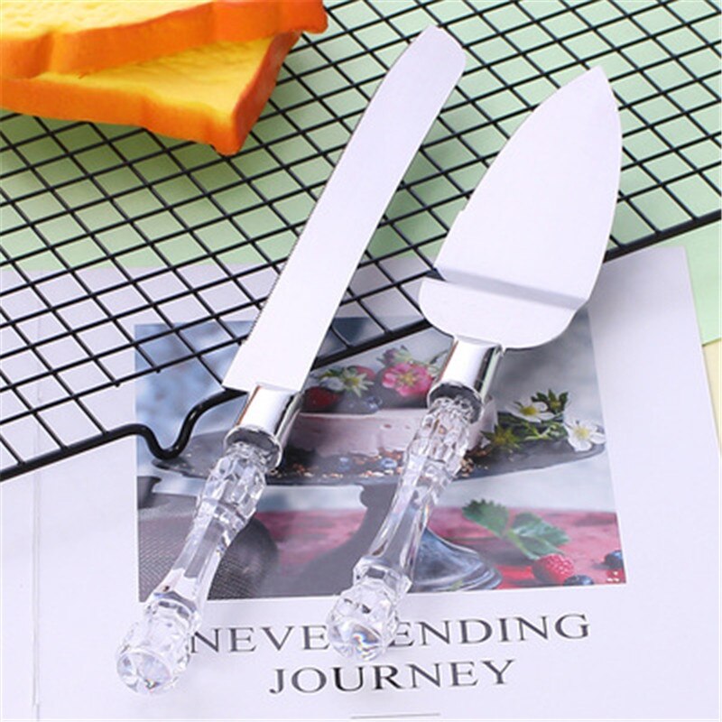 Stainless Steel Serrated Bread Knife Transparent crystal Handle Toast Slicing Knives DIY Home Kitchen Pastry Biscuit Cutter