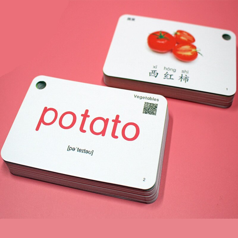 32 Stks/set Fruit Groenten Chinese & Engels Flash Kaarten Pocket Kaart Baby Chlidren Educatief Speelgoed