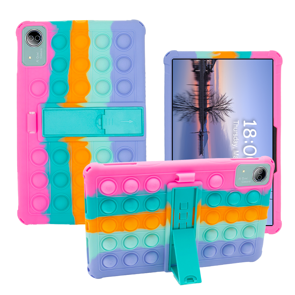 Para Teclast T60 Plus T60AI funda para tableta de 12 pulgadas funda con soporte Ajustable funda de silicona suave con burbujas: Trece / Verde