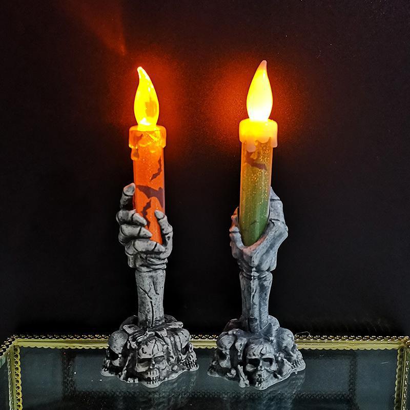 LED Skelet Ghost Hand Vlamloze Elektronische Kaars Licht Halloween Decor