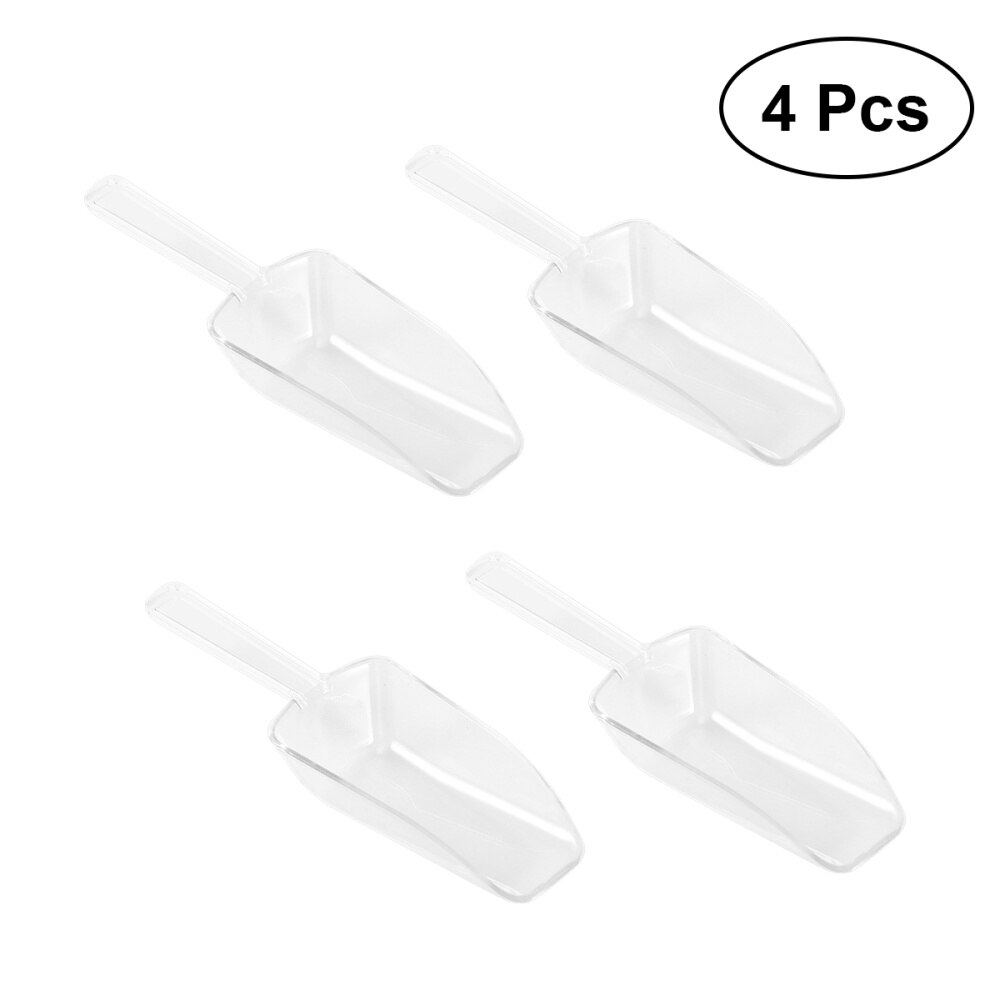 5pcs Mini Clear Plastic Ice Scoop Scoopers for Weddings Candy Dessert Buffet Ice Cream Protein Powder: White