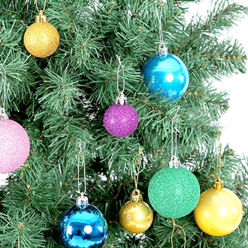 Glitter Christmas Ball 24PCS Hanging Baubles Tree Decoration Xmas Ornaments UK