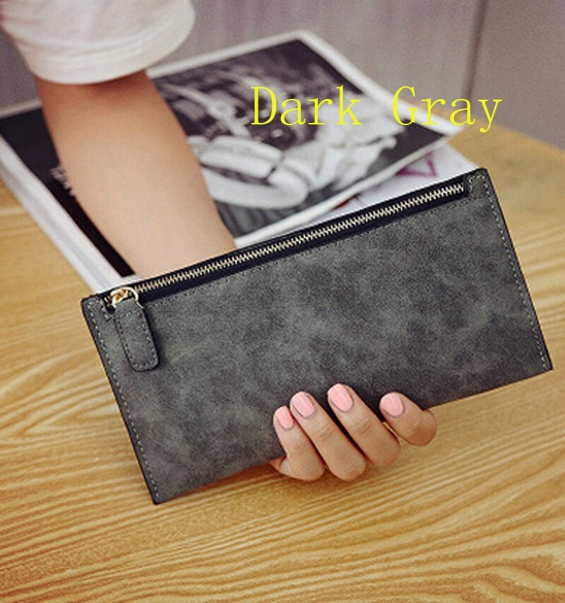 Women Purse Wallet Vintage Card Phone Storage Bag Long PU Leather Wallets Zipper Handbag SWD889