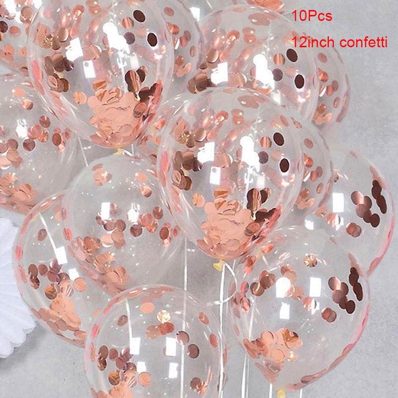 Søde 1st fødselsdag rose guld tal balloner 2 3 4 5 6 7 8 9 års fødselsdagsfest dekorationer børn konfetti ballon børns xn: 10 stk 12 tommer konfett