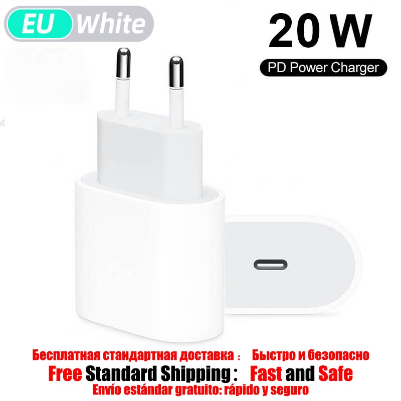 20w Pd Usb C ładowarka dla Iphone 12 Pro Max 11 Xs Xr 8 szybka ładowarka typu C Qc 3.0 dla Xiaomi Huawei Samsung telefon szybkie ładowanie: 20W EU Plug