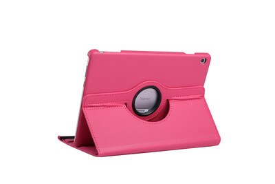 Dla Huawei MediaPad T5 10 AGS2-W09/L09/L03 10.1 Tablet Funda stojak PU skórzane etui z klapką dla 360 obracanie przypadku Huawei T5 10.1: Rose Red