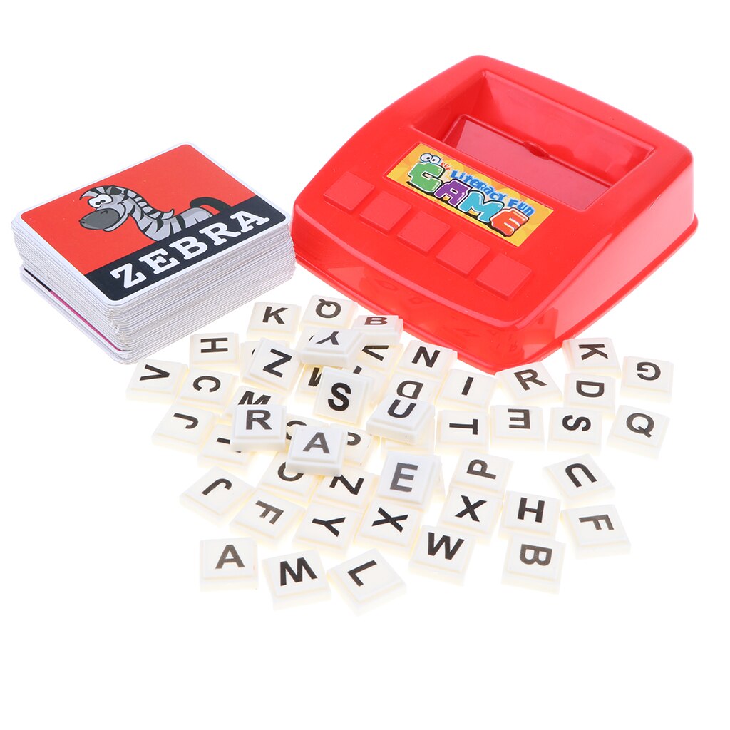 Sjovt læsefærdighedskortspil - børn stavning og skrivning af ordmaskine alfabet brev pædagogisk barnelegetøj