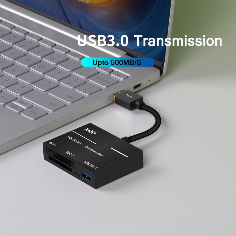 Alt-i-et xqd sd-kortlæser op til 500mb/ s højhastigheds xqd 2.0 usb 3.0 hub kamera kit adapter til sony m/g series nikon  d4/d5/d500