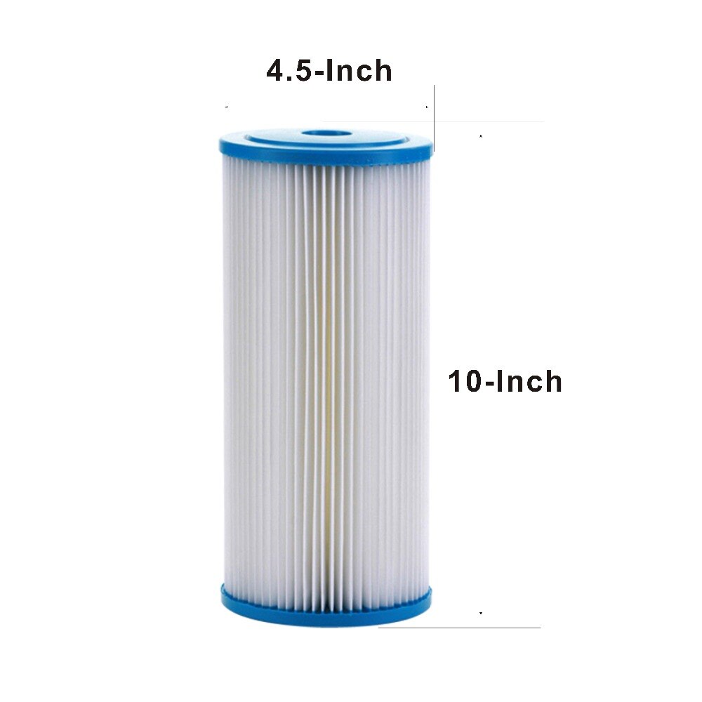 10 Microns Sediment Pleated Water Filter Cartridge Whole House Commercial Industrial 4.5" x 10 Inch , Washable and Reusable