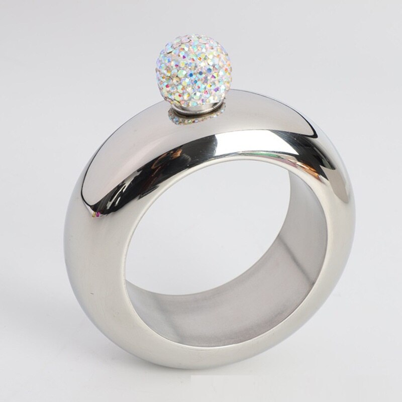 3.5oz armbanden heupfles roestvrij staal alcohol whisky wodka heupfles fles drinkgerei: Zilver