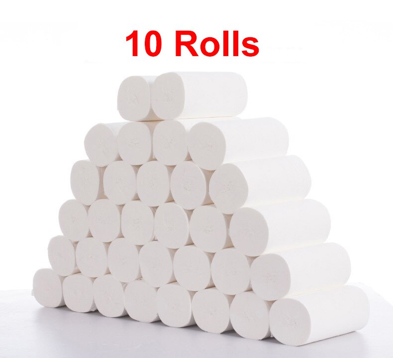IN STOCK 10rolls/lot Comfortable native wood pulp toilet paper coreless roll paper toilet paper Household paper towels YJN: Default Title