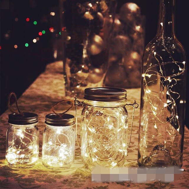 2M 5M 10M Led String Lights Battery Operated Sliver Wire Fairy garland Light,Christmas Outdoor Lights Chain Wedding Patry Decor