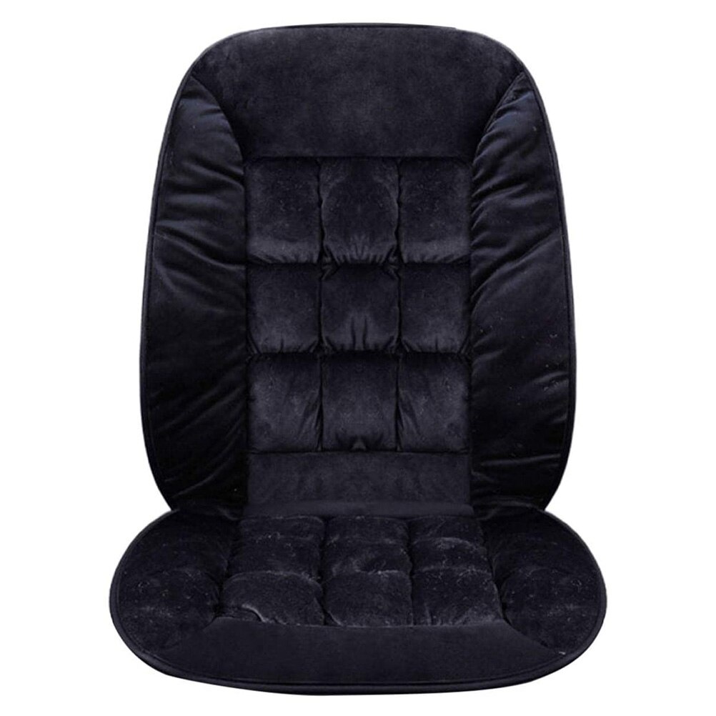 Winter Car Seat Cover Seat Cushion Plush Square Pad Thickening Plush Cushion Seat Protector For Car Interior Truck Suv Van: Black