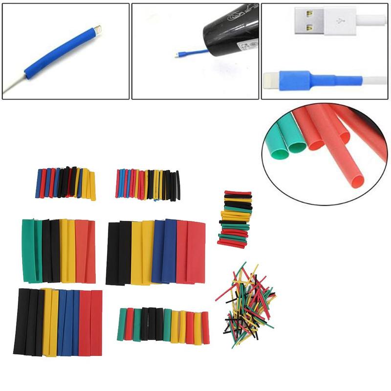 164 unids/set Tubo termorretráctil ignífugo Tubo termorretráctil conjunto de cables de alambre mangas tubo retráctil Kit surtido