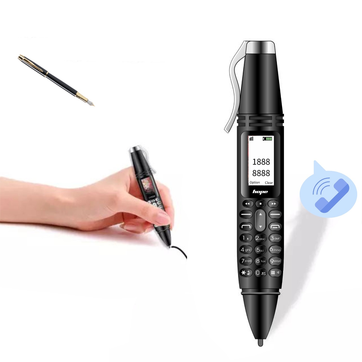 Engraçado bonito telefone com função de caneta dois sim voz mágica bt dial forma especial mini telefone móvel câmera fm 2g gsm barato portátil