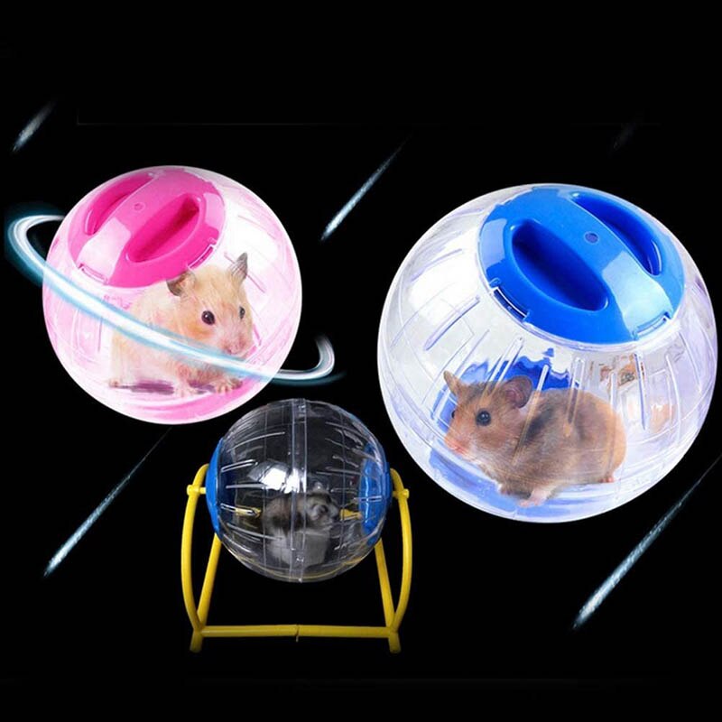 Mascota hámster juguete de bola para correr para ANIMAL PEQUEÑO plástico transparente hámster Jogging Ball Rack Entrenamiento de mascotas rueda de suministro de ejercicio