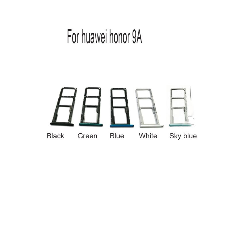 Bandeja de tarjeta Sim, Conector de soporte de ranura, conector adaptador para Huawei Honor 9A Y6P , piezas de reparación de repuesto: Honor 9A Blue