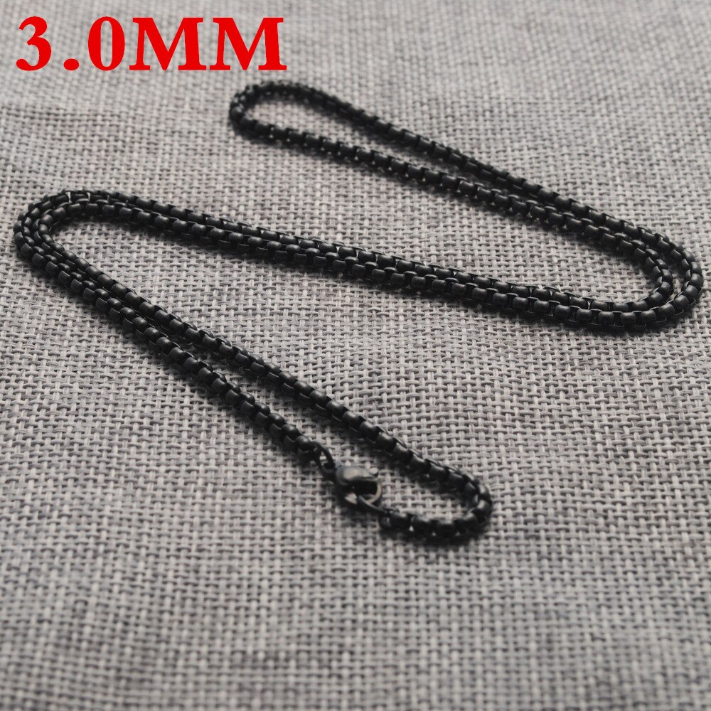 HNSP-collar de cadena de acero inoxidable para hombre, joyería para el cuello, accesorios colgantes, cadenas masculinas de Color plateado: 60 cm / Rojo óxido